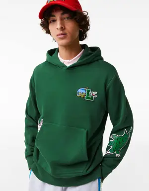 Lacoste Men's Lacoste Holiday Comic Effect Print Hooded Sweatshirt