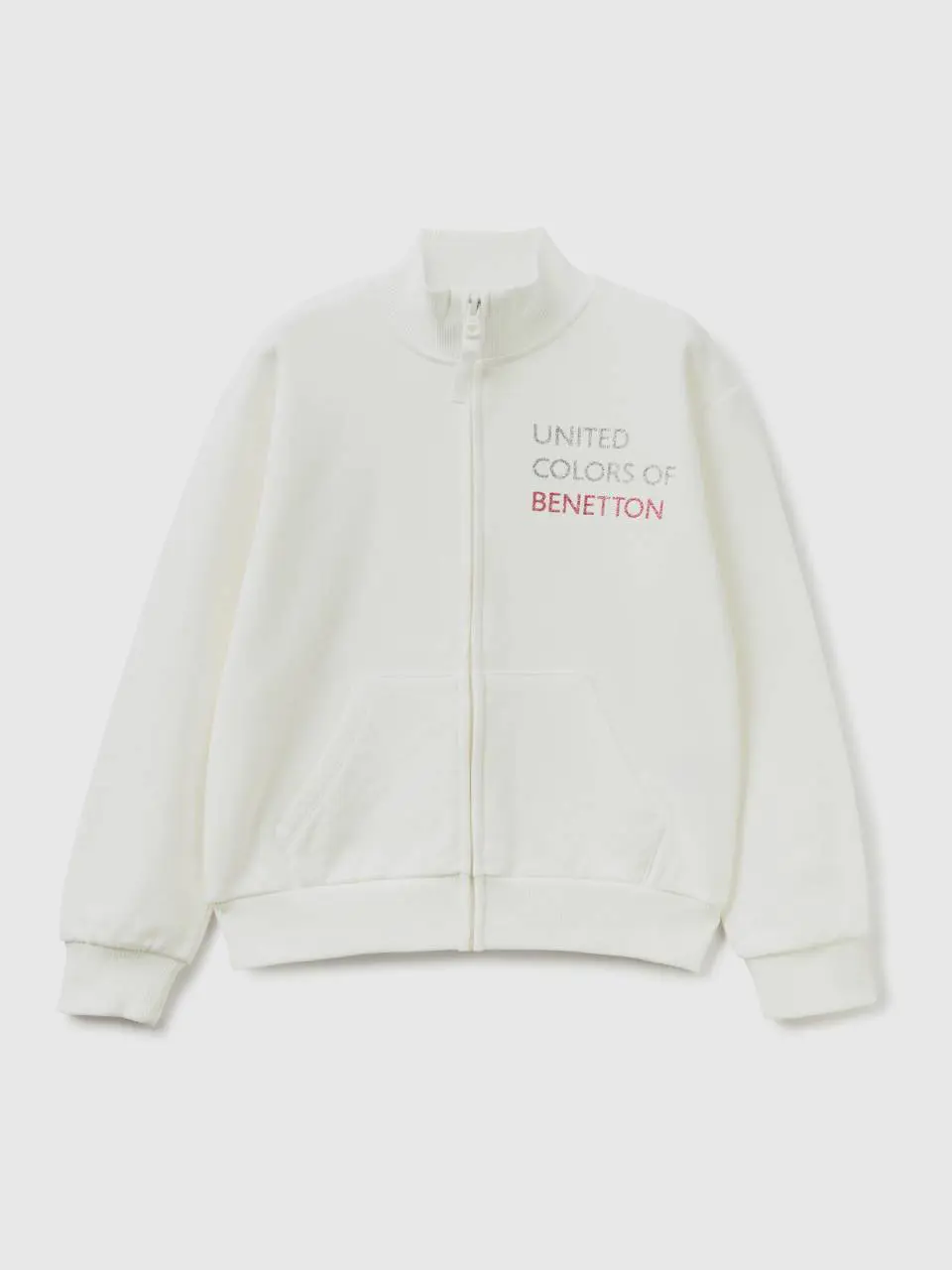 Benetton sweatshirt with zip and collar. 1