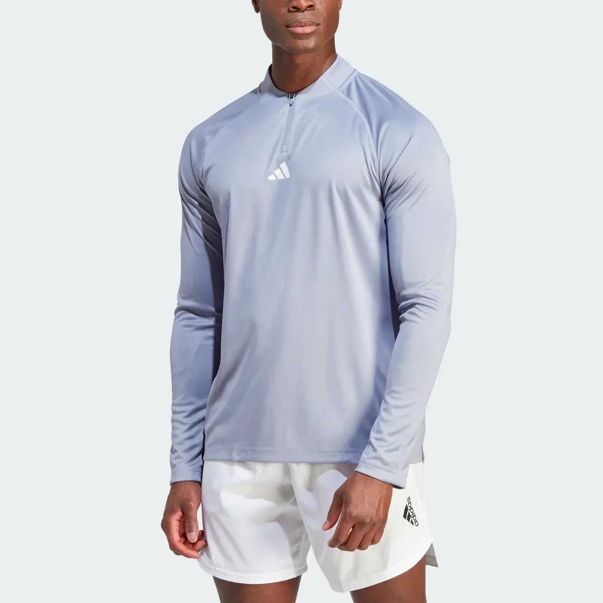 Adidas Gym Heat Quarter-Zip Long Sleeve Tee. 1