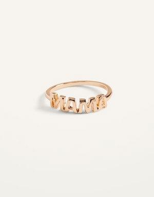 Gold-Toned "Mama" Word Ring for Women