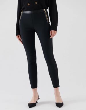 Double Zipper Black Women's Trousers