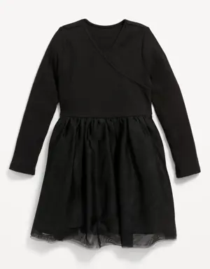 Old Navy Fit & Flare Wrap-Front Tutu Dress for Toddler Girls black