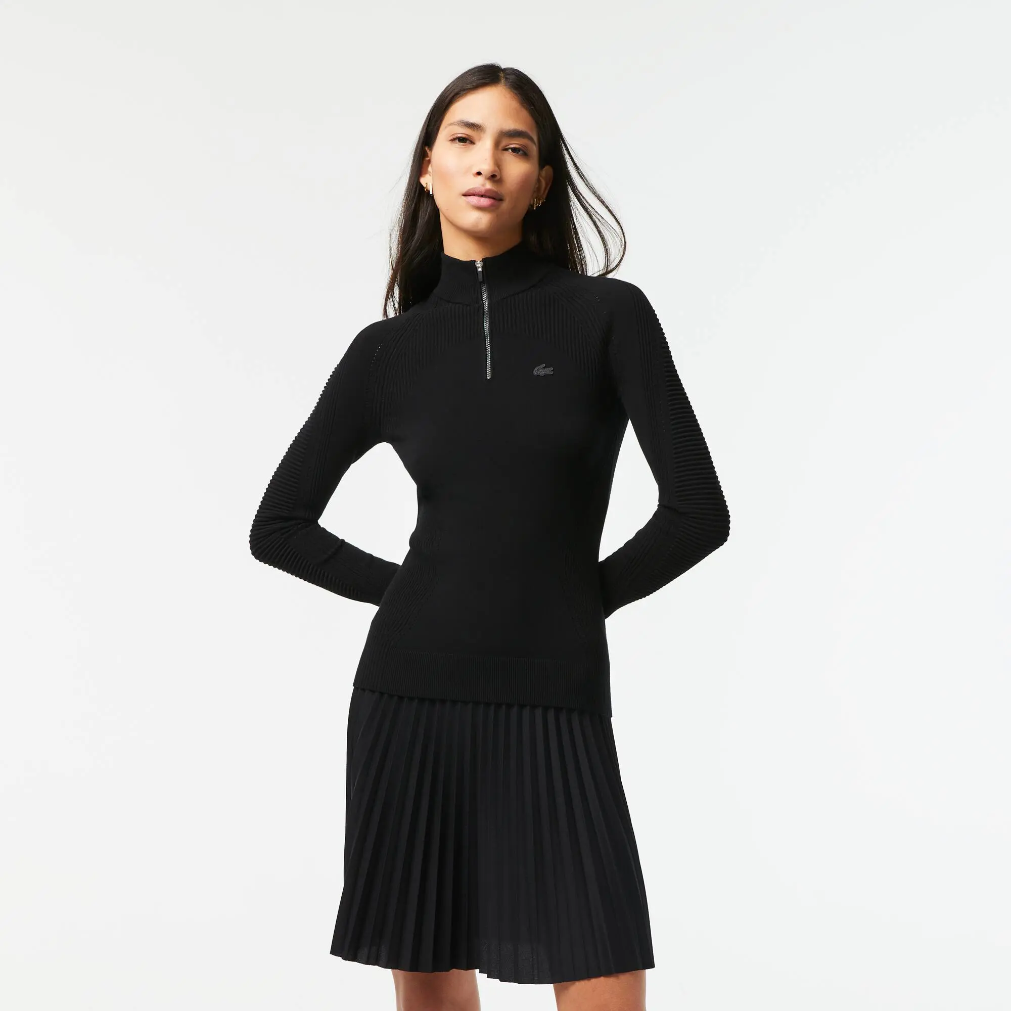 Lacoste Pull femme Lacoste col zippé. 1