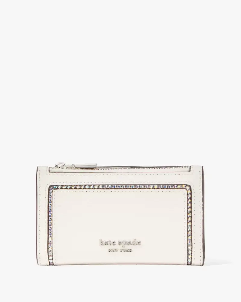 Kate Spade Morgan Crystal Inlay Small Slim Bifold Wallet. 1