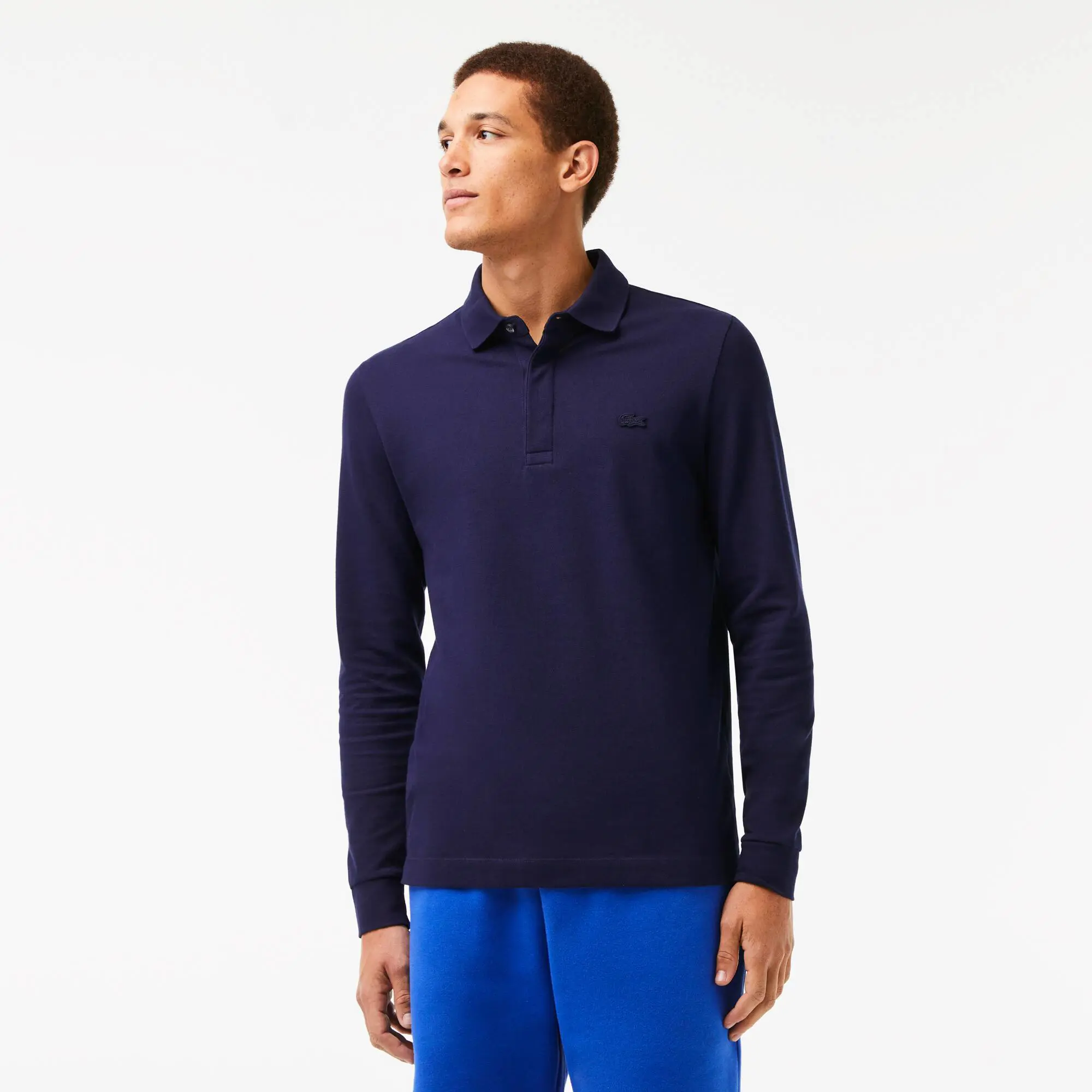 Lacoste Men's Smart Paris Long Sleeve Stretch Cotton Polo. 1