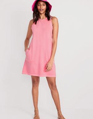Sleeveless Vintage Mini Shift Dress for Women pink