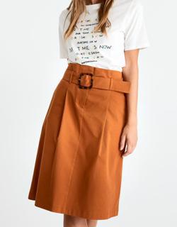 Belted Brick Skirt