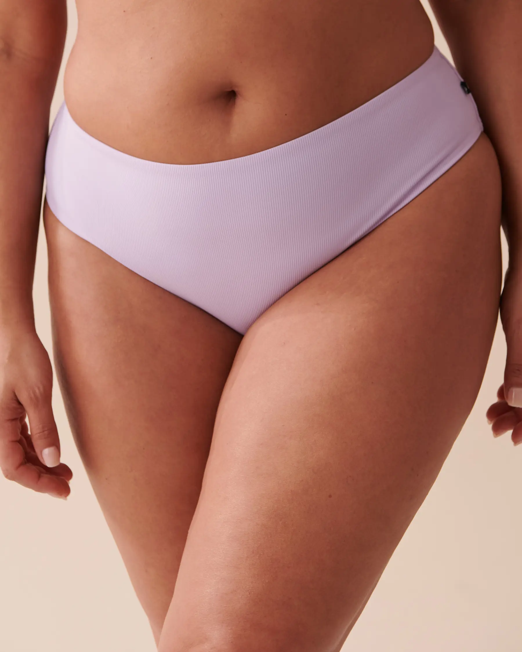 La Vie en Rose TEXTURED PASTEL Mid Waist Cheeky Bikini Bottom. 2