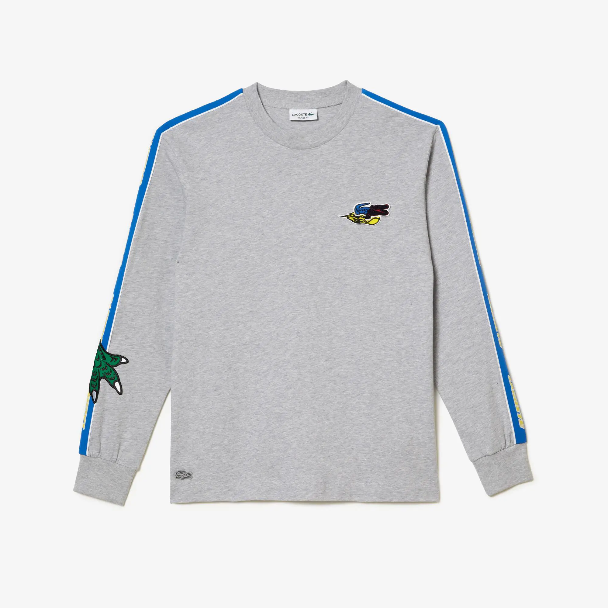 Lacoste T-shirt com riscas e marca Holiday para homem. 1