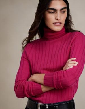 Lucci Merino Turtleneck Sweater pink