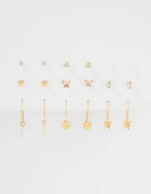 American Eagle O Gold Mini Stud + Hoop Earring 18-Pack. 1