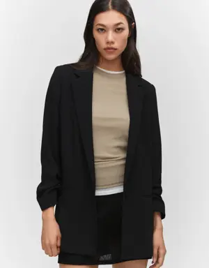 Blazer with gathered sleeves 