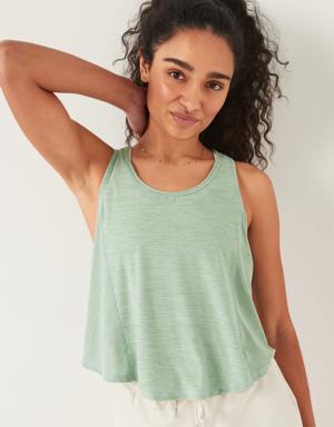 Old Navy Breathe ON Cropped Racerback Tank Top for Women green