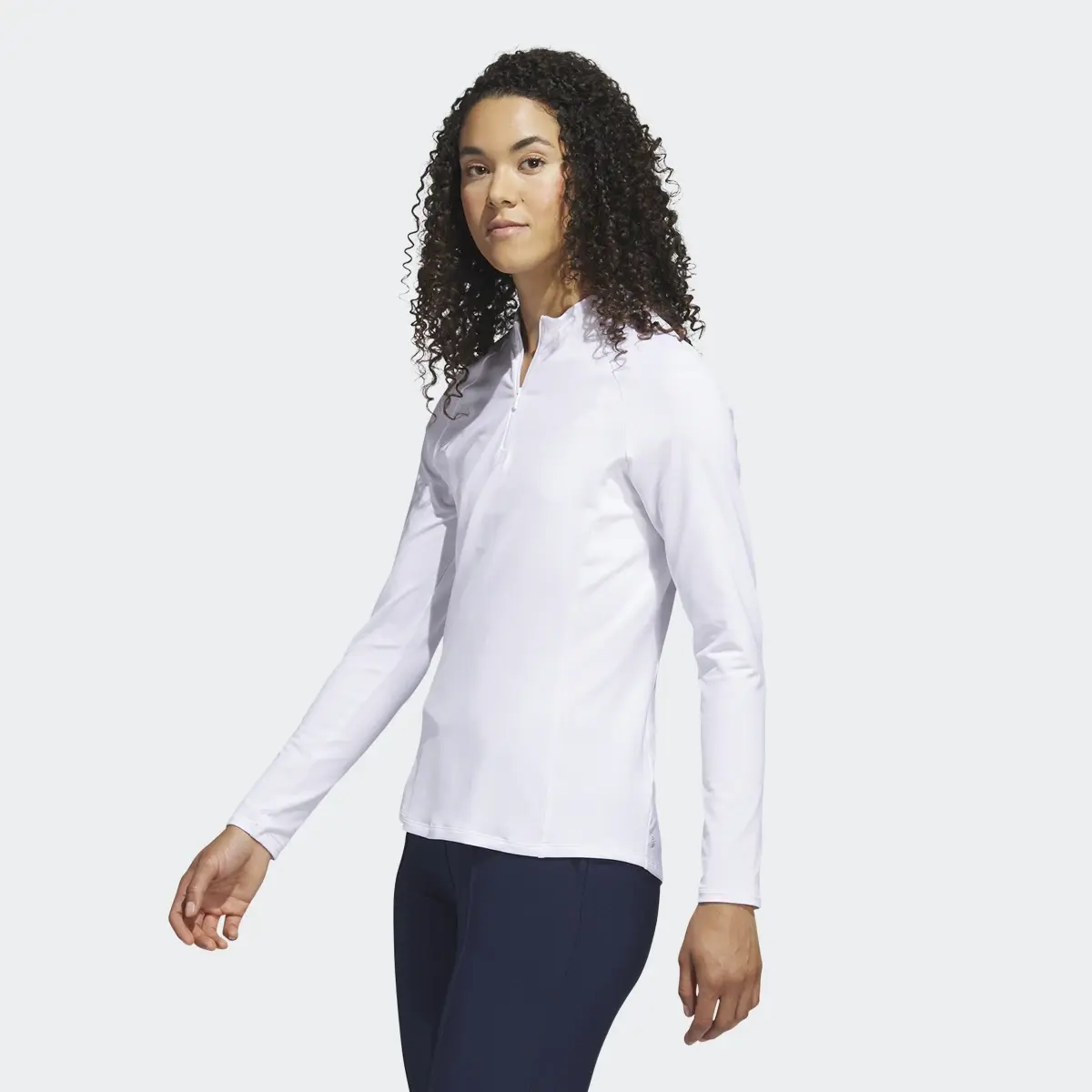 Adidas Quarter-Zip Long Sleeve Golf Polo Shirt. 3