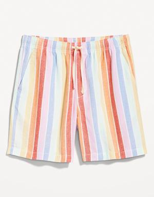 Matching Pride Gender-Neutral Linen-Blend Shorts for Adults -- 7-inch inseam multi