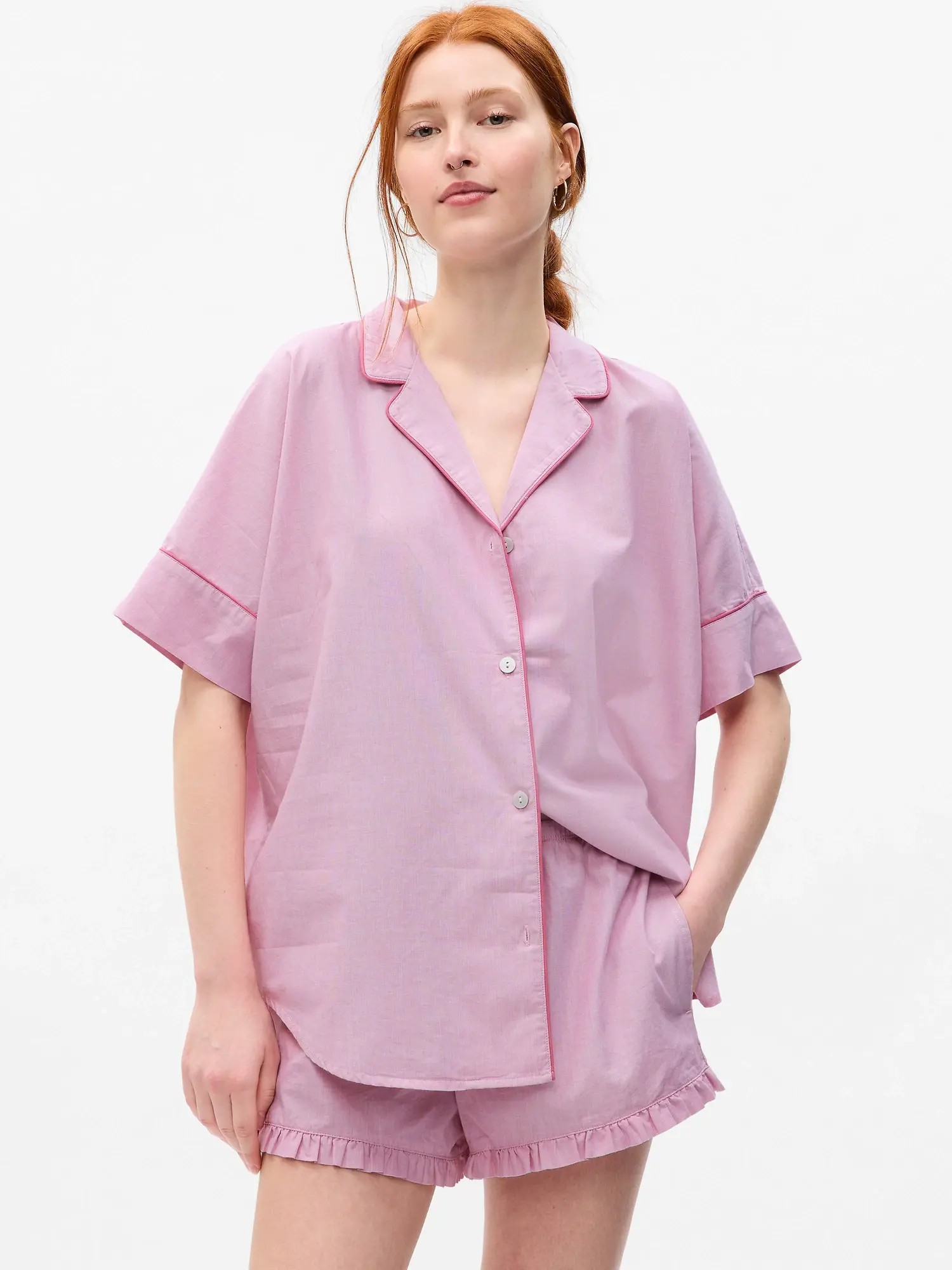Gap Poplin PJ Shirt pink. 1