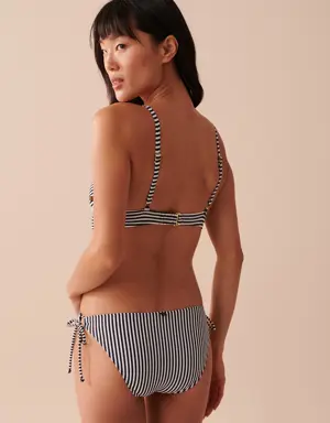 RETRO STRIPED Twisted Triangle Bikini Top