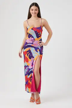 Forever 21 Forever 21 Tropical Floral Maxi Dress Orange/Multi. 2