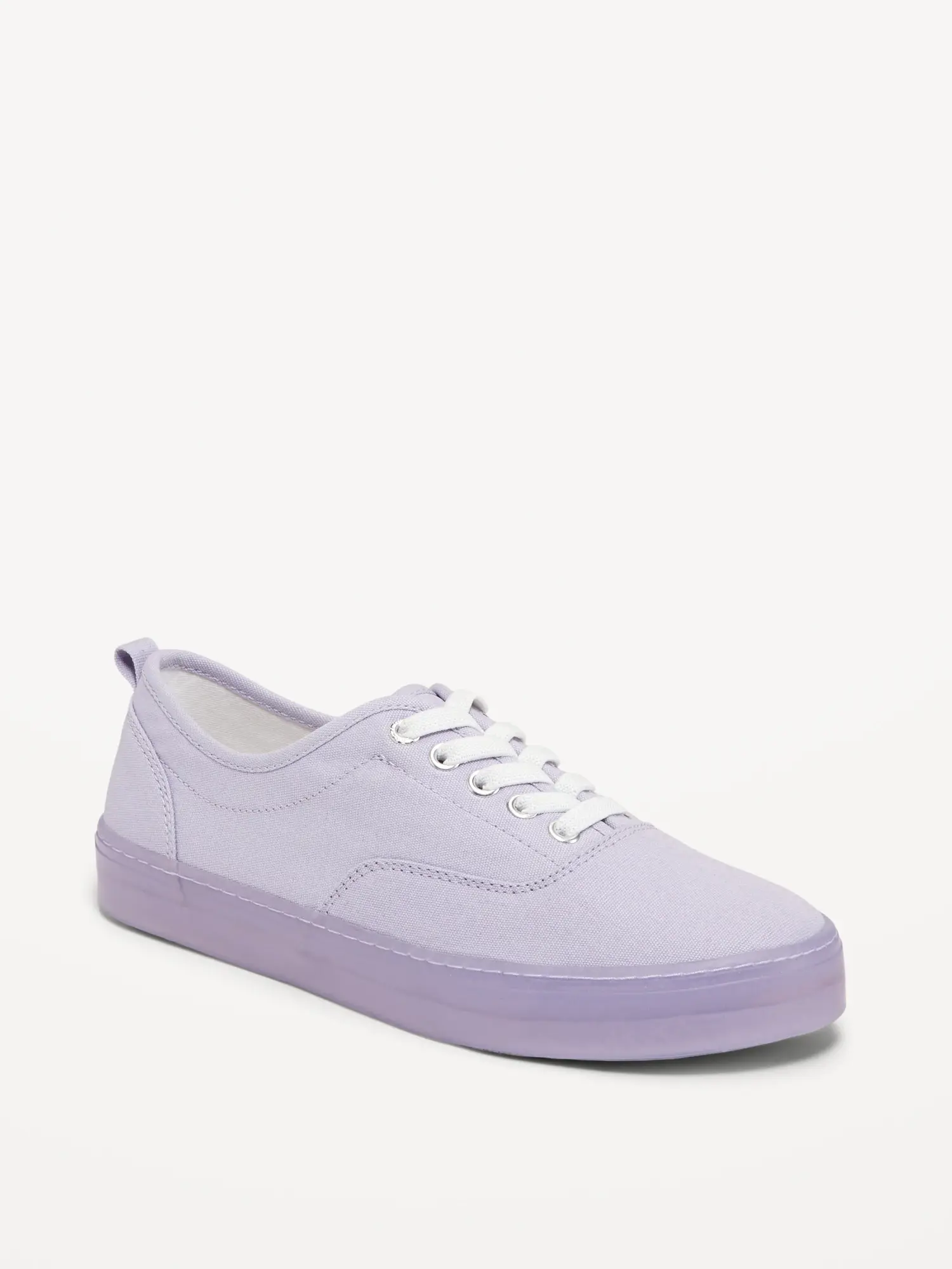 Old Navy Elastic-Lace Canvas Jelly Sneakers for Girls purple. 1
