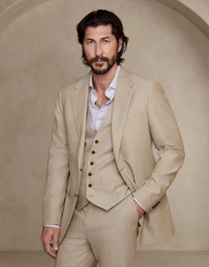 Signature Italian Hopsack Suit Jacket beige