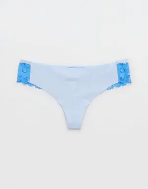 SMOOTHEZ No Show Lace Thong Underwear