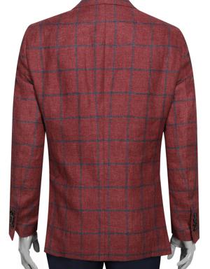 Damat Regular Fit Kiremit Ekose Takim Elbise Kombinli