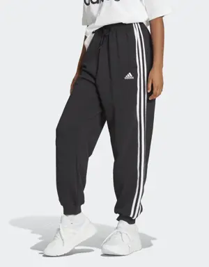 Adidas Pants Essentials 3 Franjas Tela French Terry Ajuste Holgado