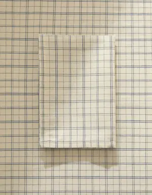 Cotton and linen napkin with checkered print