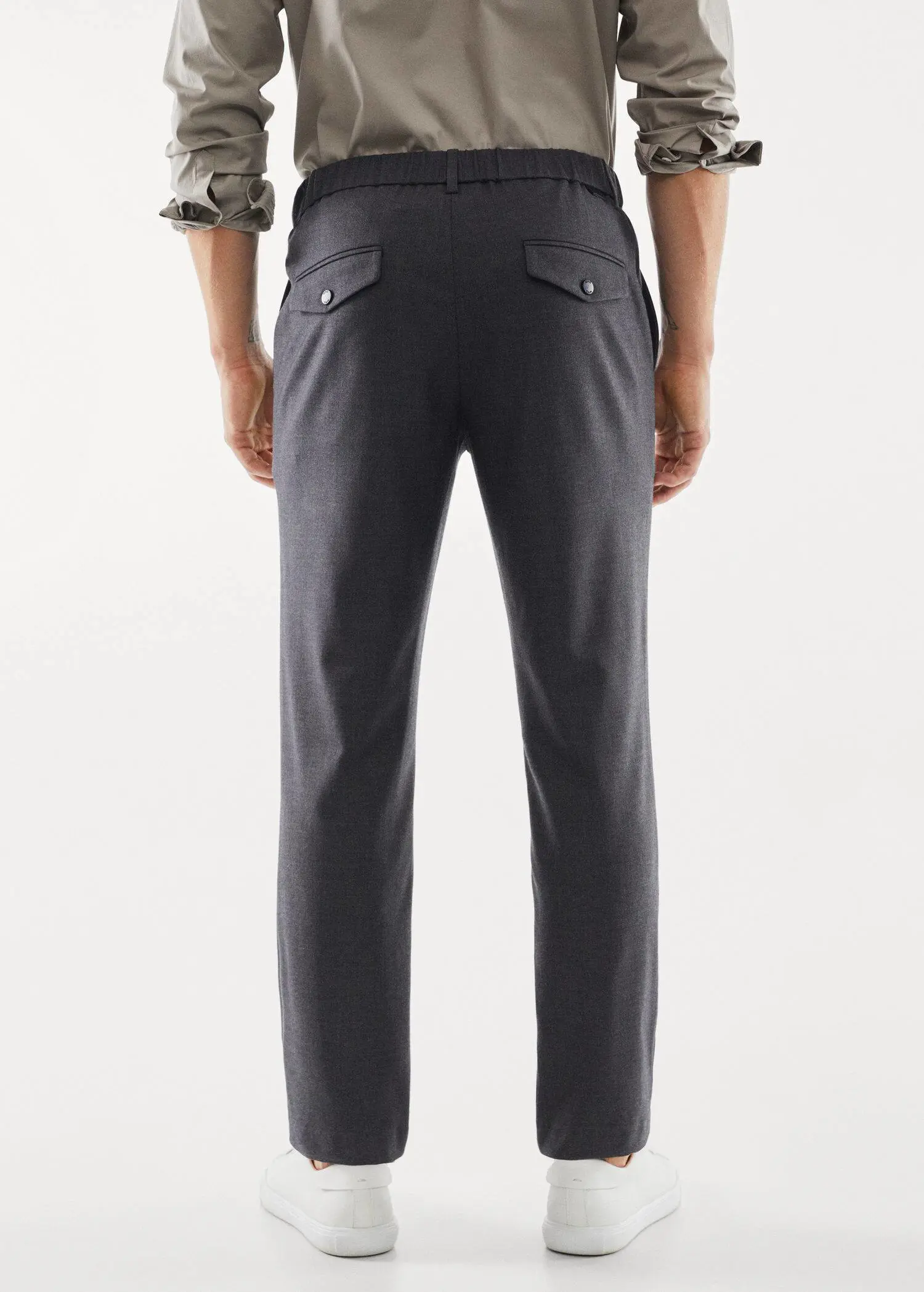 Mango Slim fit technical fabric pants. 3