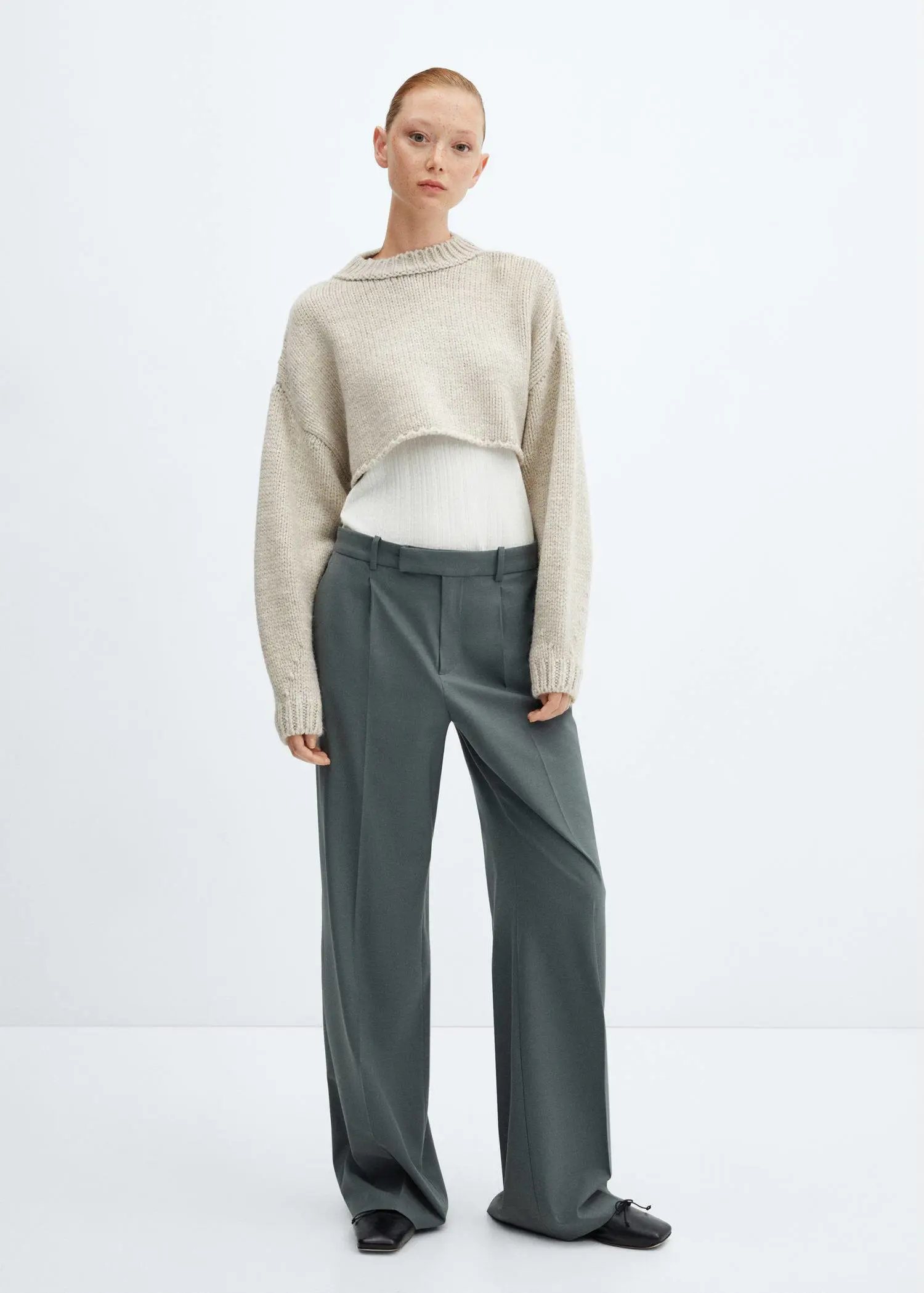 Mango Pull-over crop col rond. 3