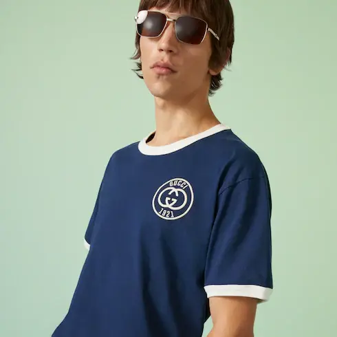 Gucci Cotton jersey T-shirt with Gucci embroidery. 3 Gucci Cotton jersey T-shirt with Gucci embroidery. 3