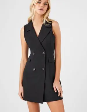 Forever 21 Sleeveless Blazer Mini Dress Black