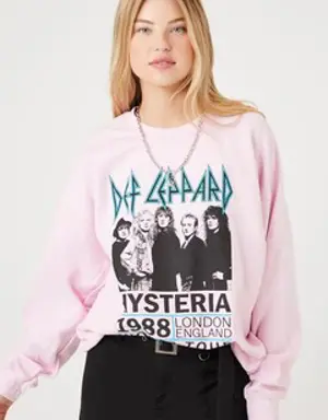 Forever 21 Def Leppard Graphic Pullover Hot Pink