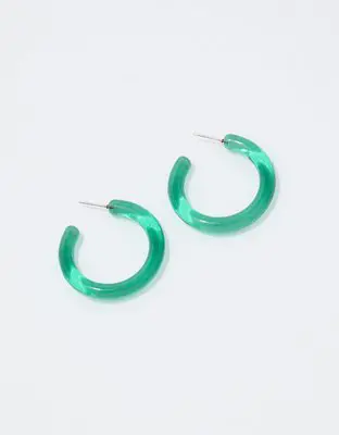 American Eagle Neon Clear Hoop Earrings. 1