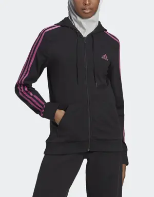 Adidas Essentials 3-Stripes Full-Zip Hoodie