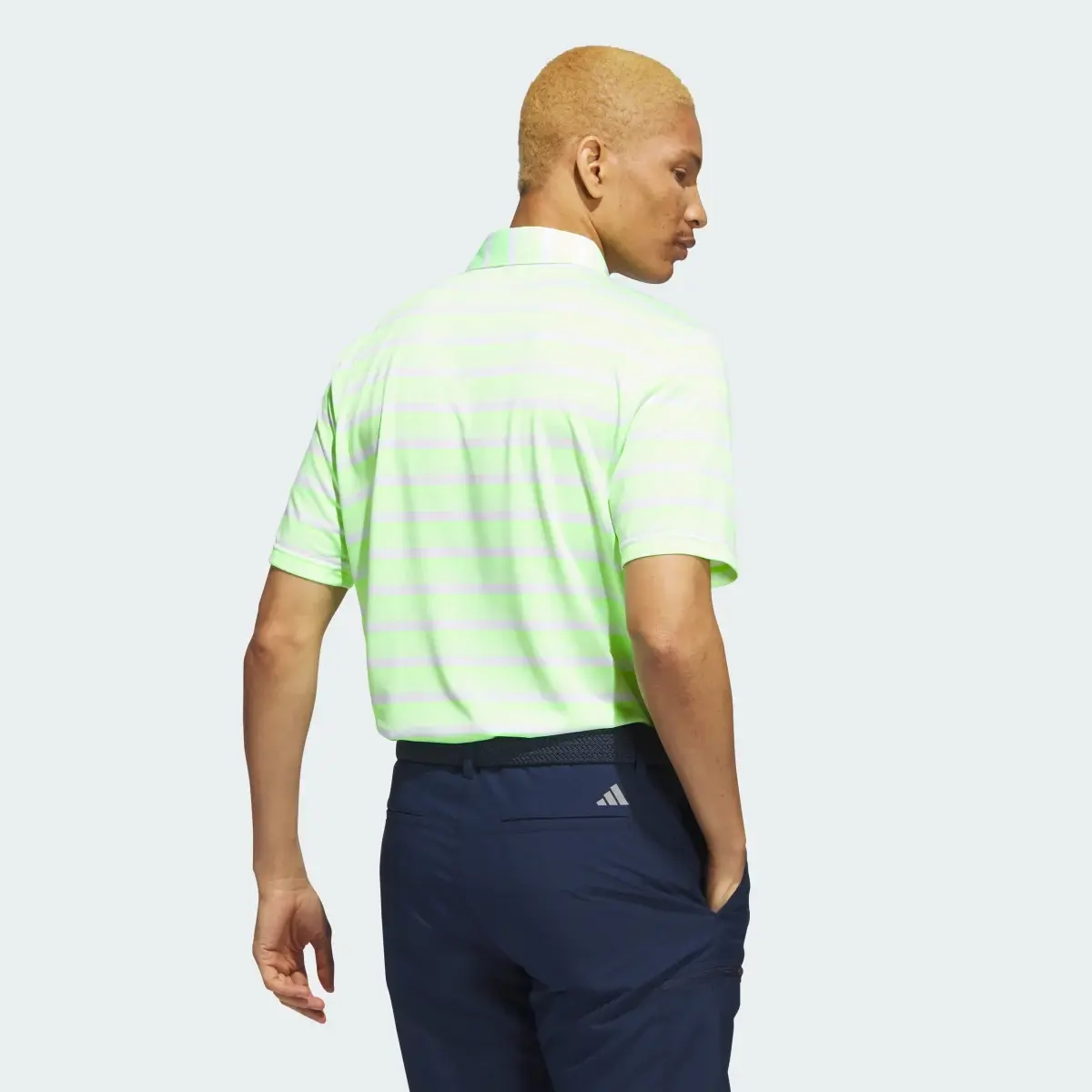 Adidas Two-Color Striped Golf Polo Shirt. 3