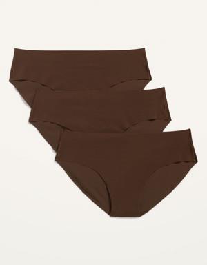 Old Navy Soft-Knit No-Show Hipster Underwear for Women 3-Pack brown
