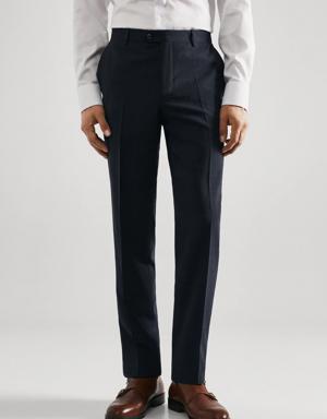 Pantaloni completo slim fit lana vergine