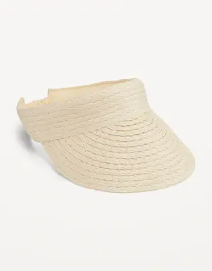 Straw Sun Visor for Women white