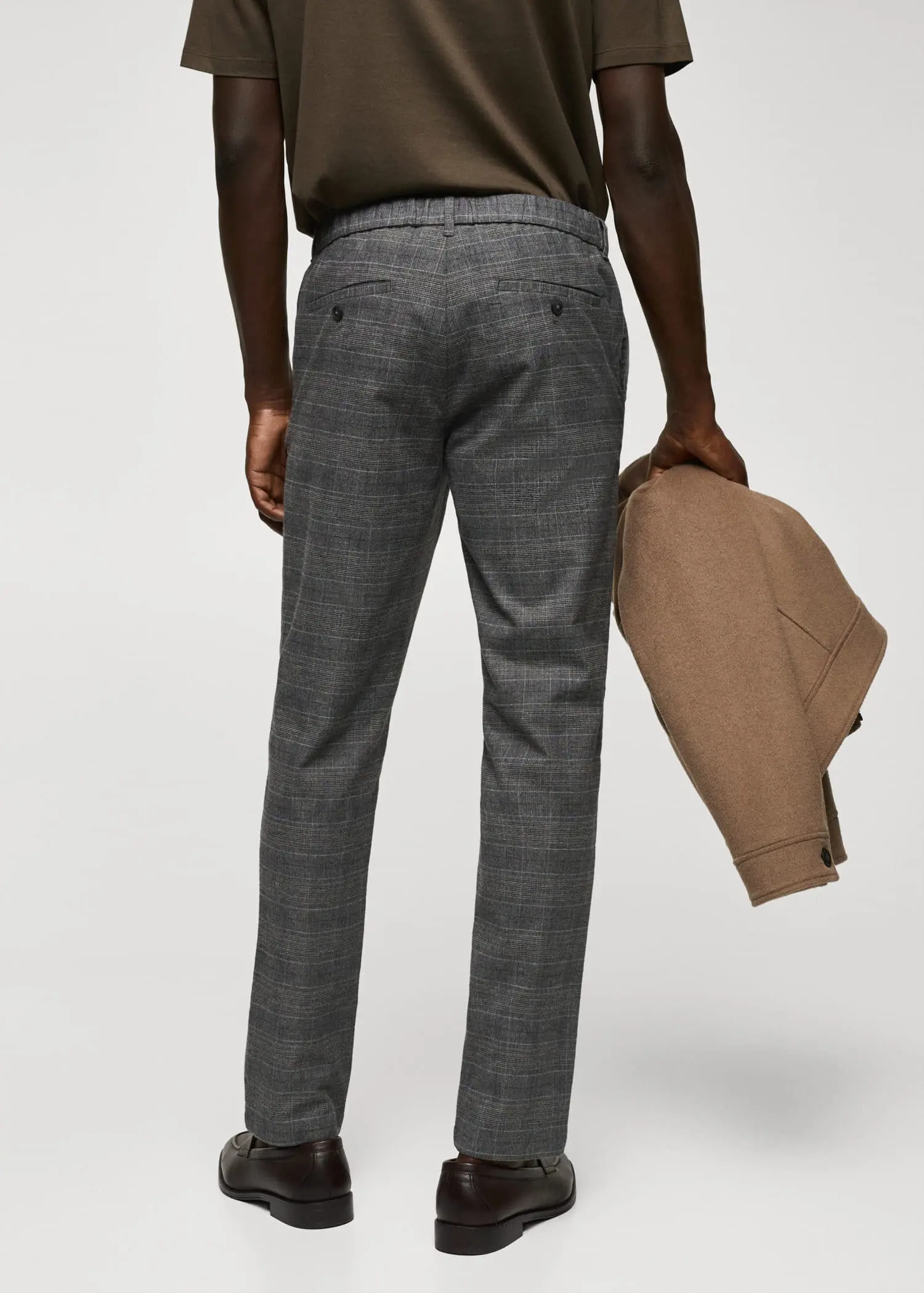Mango Slim-fit cotton check trousers . 3