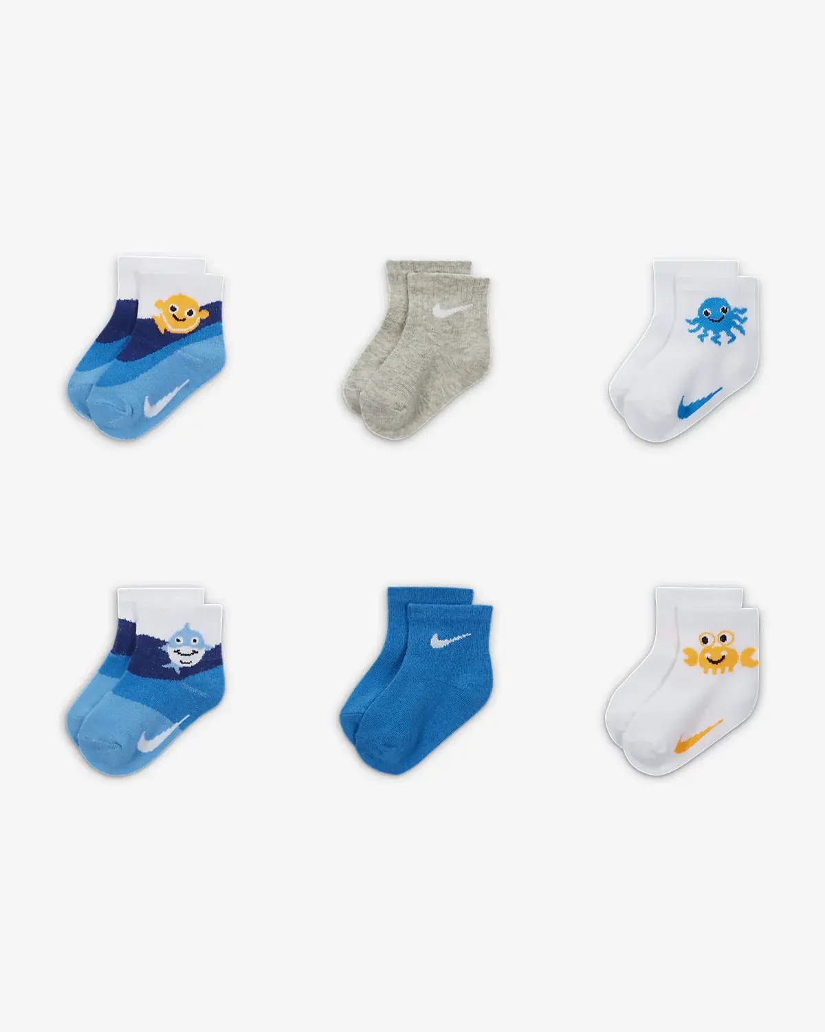 Nike Coral Reef Infant Socks (6 Pairs). 1