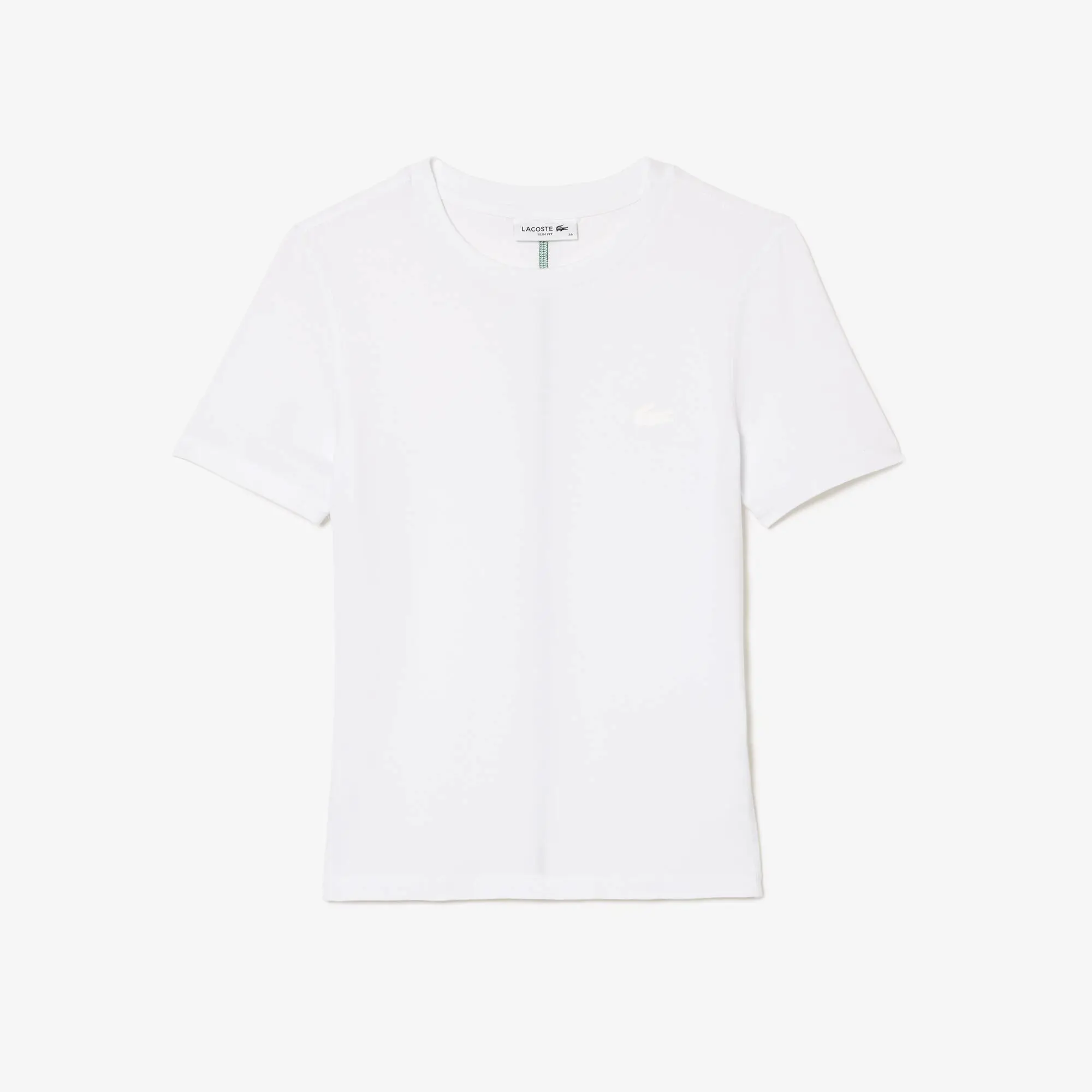 Lacoste Camiseta de mujer slim fit de mezcla de algodón con cuello redondo. 2