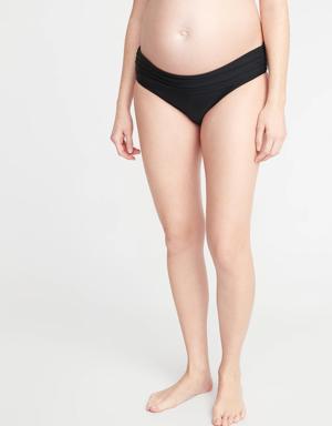 Maternity Fold-Over Waist Swim Bottoms black