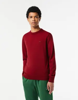 Lacoste Sweater em lã merino com decote redondo para homem