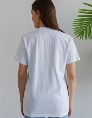 Mini Kalpli T-Shirt - BEYAZ