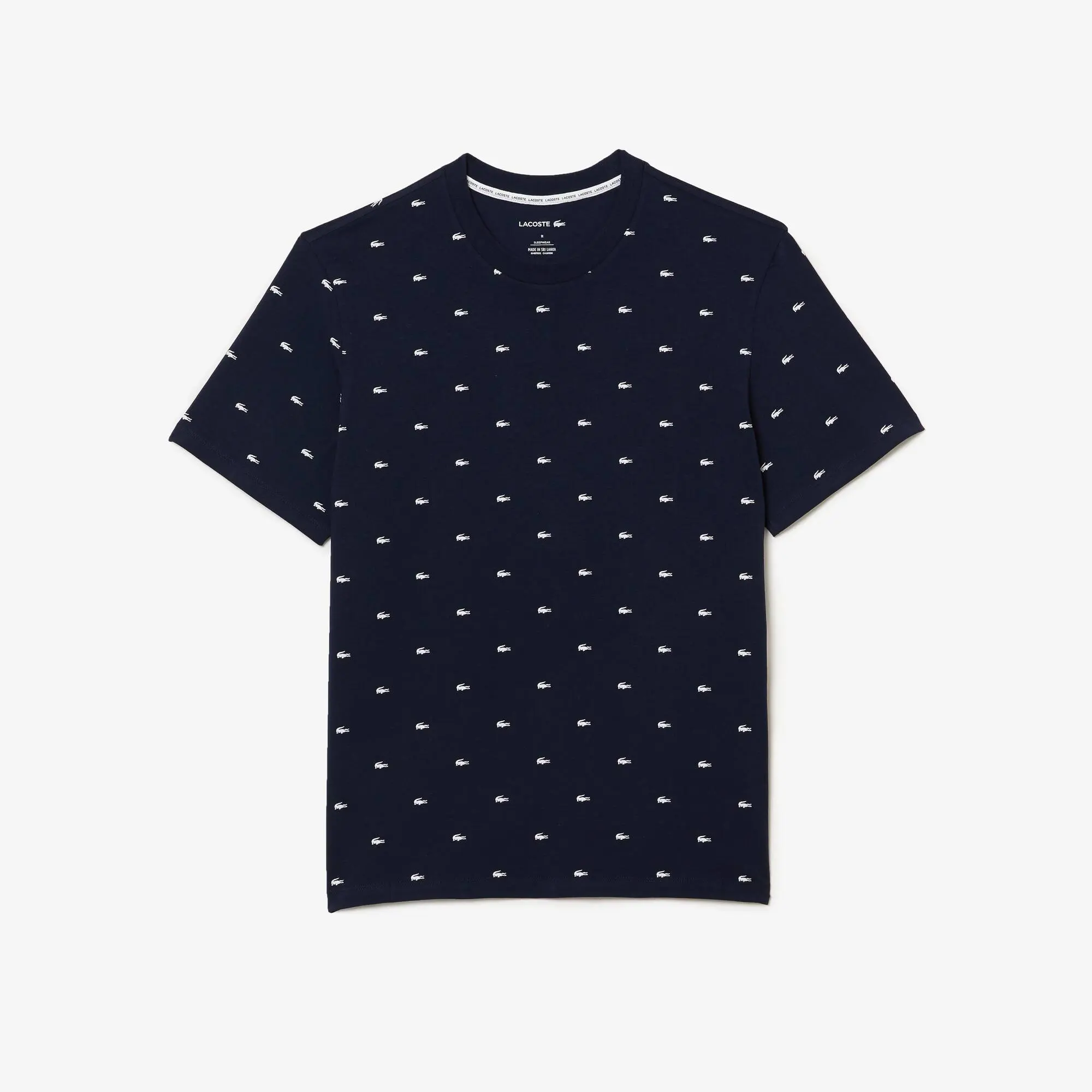 Lacoste T-shirt de casa em algodão stretch com estampado de crocodilo para homem. 2