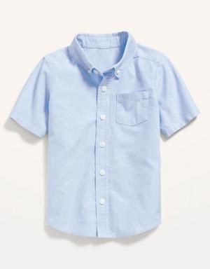 Short-Sleeve Oxford Pocket Shirt for Toddler Boys blue