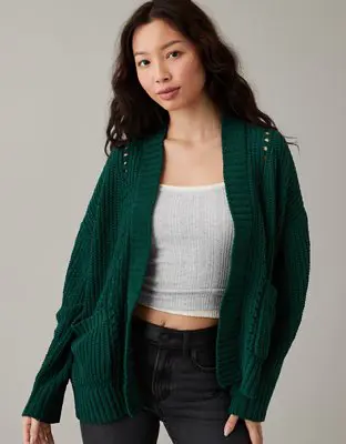 American Eagle Slouchy Chenille Cardigan. 1