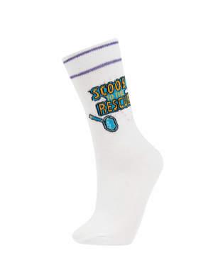 Kadın Scooby Doo Lisanslı Pamuklu 2'li Soket Çorap