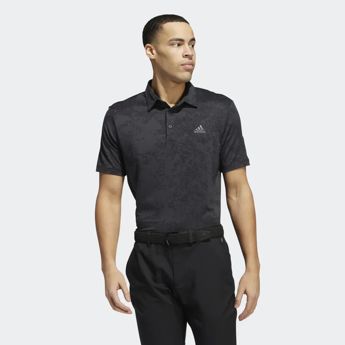 Adidas Jacquard Golf Polo Shirt. 2